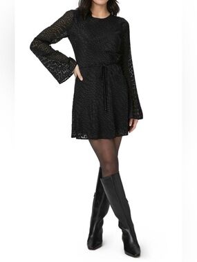 Paige carmelyn tie waist mini silk blend dress